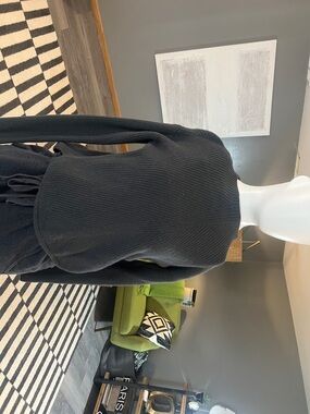 Babaton Grey Ribbed Crewneck Sweater